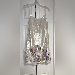 White Sequins Dress (Mac Duggal)